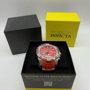Invicta Men's Bolt Chronograph Red Dial Watch Model Number 25514 52MM New Box